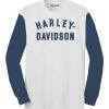 H-D Motorclothes Harley-Davidson Longsleeve Staple Colorblock Weiß/blau