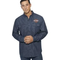 H-D Motorclothes Harley-Davidson Jeanshemd Bar & Shield Blau -jacket shop 99090 22vm 34