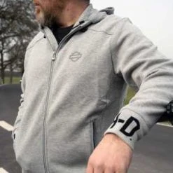 H-D Motorclothes Harley-Davidson Zip Hoodie Rib-Knit Side Grau -jacket shop 99093 20vh 41