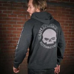 H-D Motorclothes Harley-Davidson Skull Zip Hoodie, Grau -jacket shop 99107 18vm 5