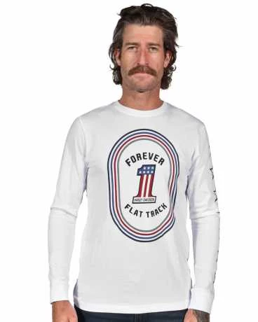 H-D Motorclothes Harley-Davidson Longsleeve #1 Flat Track Weiß 3 H-D Motorclothes Harley-Davidson Longsleeve #1 Flat Track Weiß – Bild 3