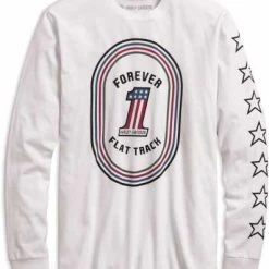 H-D Motorclothes Harley-Davidson Longsleeve #1 Flat Track Weiß