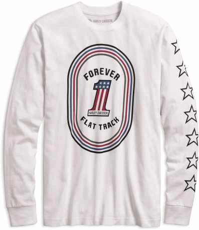 H-D Motorclothes Harley-Davidson Longsleeve #1 Flat Track Weiß 1 H-D Motorclothes Harley-Davidson Longsleeve #1 Flat Track Weiß