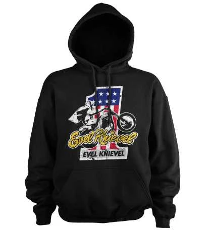 Evel Knievel No. 1 Hoodie Schwarz 1 Evel Knievel No. 1 Hoodie Schwarz