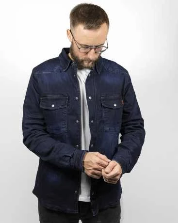 John Doe Motoshirt Motorrad Hemd Denim Dunkelblau 4 John Doe Motoshirt Motorrad Hemd Denim Dunkelblau – Bild 4