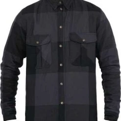 John Doe Motoshirt Motorrad Hemd Big Block Grau/schwarz