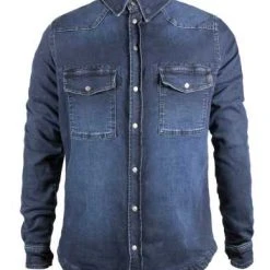 John Doe Motoshirt Motorrad Hemd Denim Dunkelblau