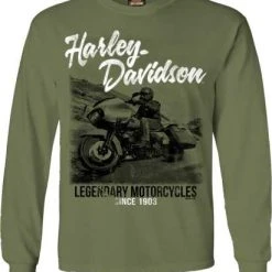 H-D Motorclothes Harley-Davidson Longsleeve Rider Scene Grün