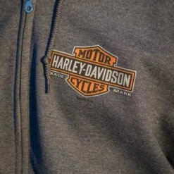 H-D Motorclothes Harley-Davidson Zip Hoodie Mini Long Logo Grau -jacket shop r004549v 41