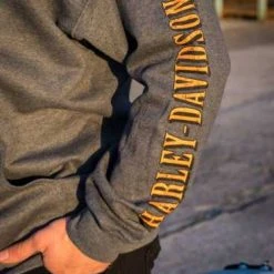 H-D Motorclothes Harley-Davidson Zip Hoodie Mini Long Logo Grau -jacket shop r004549v 51