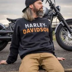 H-D Motorclothes Harley-Davidson Longsleeve H-D Name Schwarz -jacket shop r004574v 42