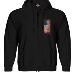 H-D Motorclothes Harley-Davidson Zip Hoodie United Distess Schwarz