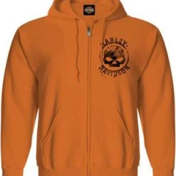 H-D Motorclothes Harley-Davidson Zip Hoodie Ink Badge Orange