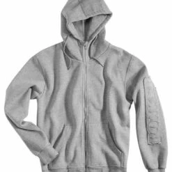Rokker Zip Hoodie Hell Grau