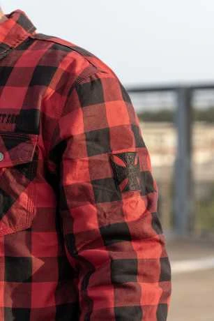 West Coast Choppers Dominator Motorrad Hemd Rot/schwarz CE 3 West Coast Choppers Dominator Motorrad Hemd Rot/schwarz CE – Bild 3